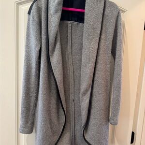 Elegant Gray Women's sweater with Black Trim